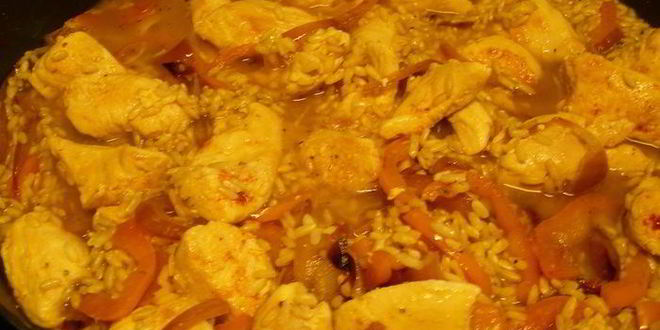 Рецепт курица с рисом и овощами по-испански