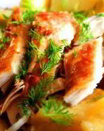 Курица в сырной корочке с картофелем и грибами