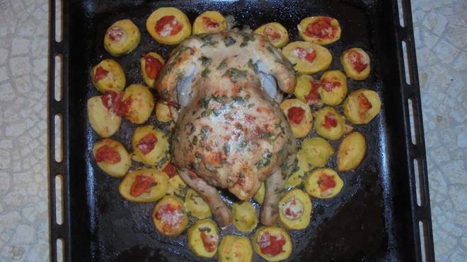 Рецепт Курица, запеченная с овощами