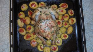 Рецепт Курица, запеченная с овощами