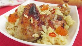 Рецепт Курица запеченная с рисом
