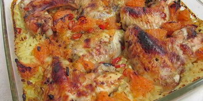 Рецепт курица запеченная с рисом