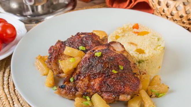 Рецепт Курица, запеченная в ананасовом соусе