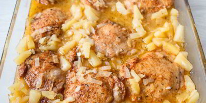 Рецепт курица, запеченная в ананасовом соусе