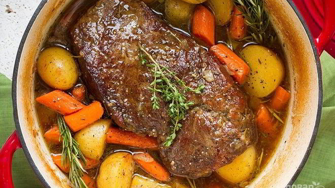 Рецепт Мясо с картошкой в духовке