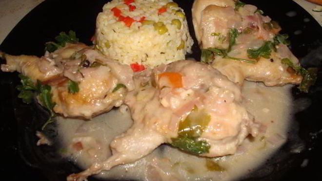 Рецепт Перепела тушеные в белом вине