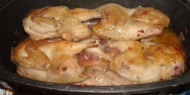 Рецепт перепела тушеные в белом вине