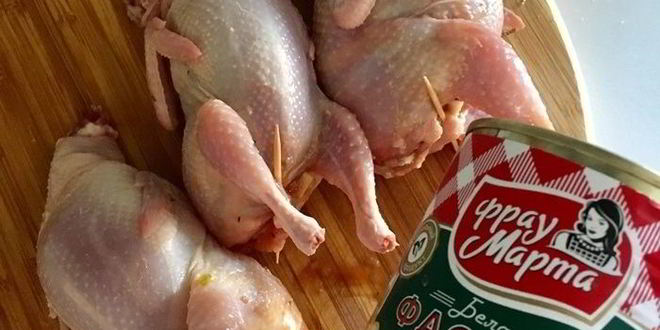 Рецепт перепелки, фаршированные фасолью и грибами