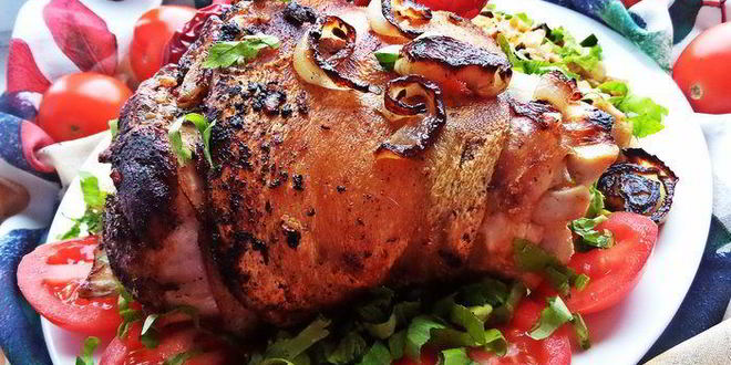 Рецепт рулька с разной капустой и грибами