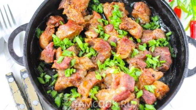 Рецепт Свинина кусочками в духовке