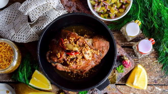 Рецепт Свинина в пиве в духовке