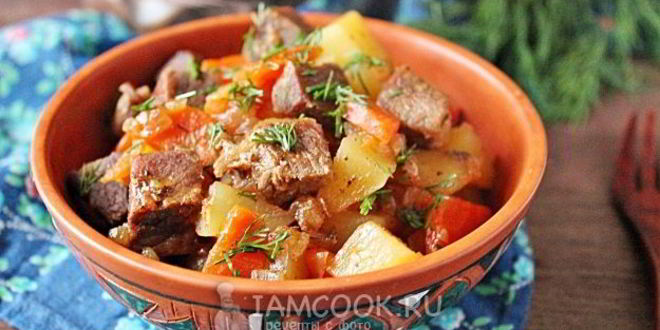 Рецепт тушеная говядина с картошкой в духовке
