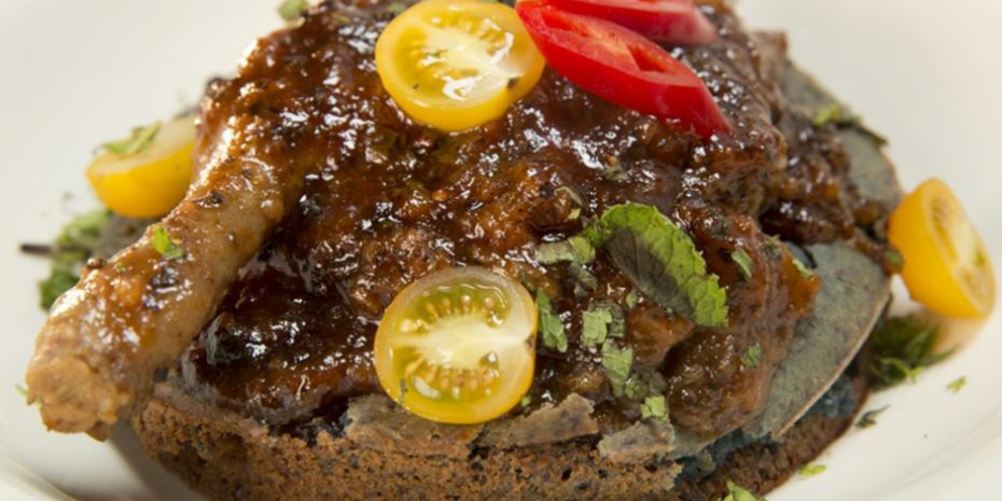 Как приготовить утиная ножка с фиолетовой коврижкой