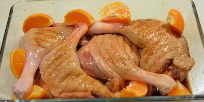 Рецепт утиные ножки с мандаринами