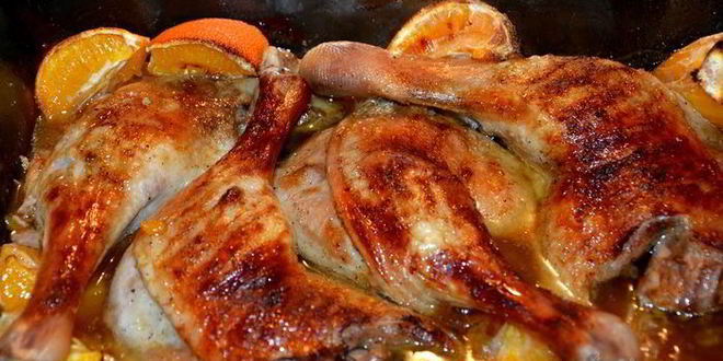 Рецепт утиные ножки с мандаринами