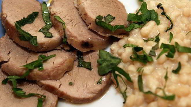 Рецепт Запеченная свинина с фасолью