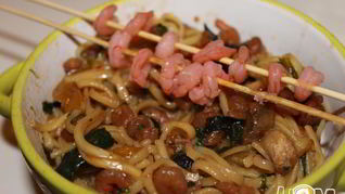 Рецепт Острая лапша с креветками и овощами