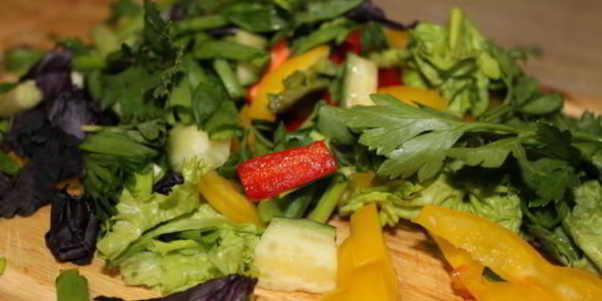 Рецепт острая лапша с креветками и овощами