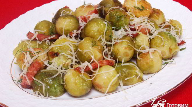 Рецепт Брюссельская капуста с беконом