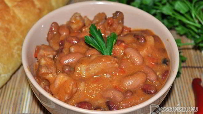 Рецепт Фасоль с мясом в томате