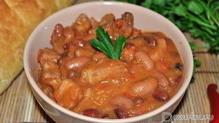 Рецепт Фасоль с мясом в томате