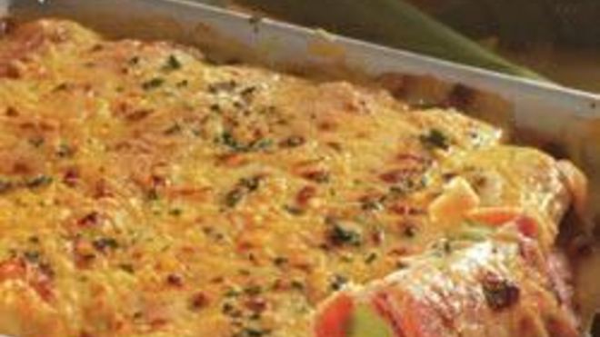 Рецепт Гратен из лука-порея с ветчиной