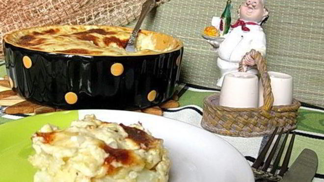 Рецепт Гратен из цветной капусты с хлопьями