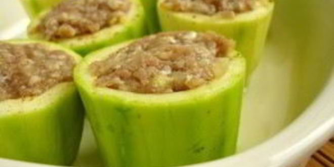 Рецепт кабачки, фаршированные фаршем и запеченные в духовке