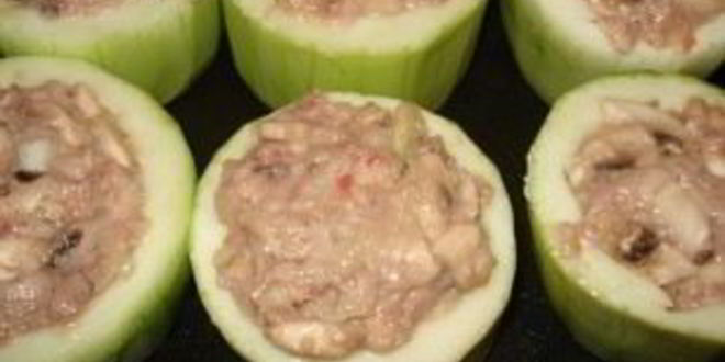 Рецепт кабачки, фаршированные грибами