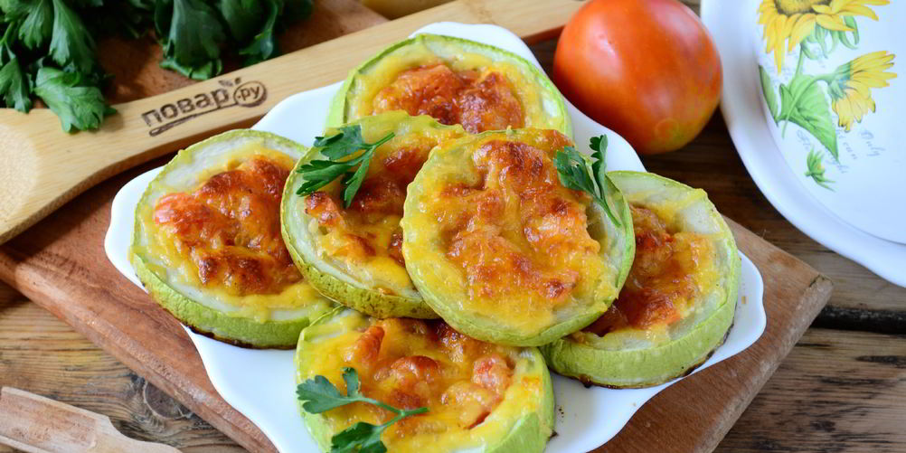 Рецепт запеченные, фаршированные кабачки