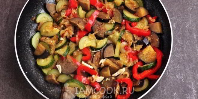 Рецепт кабачки с баклажанами тушеные