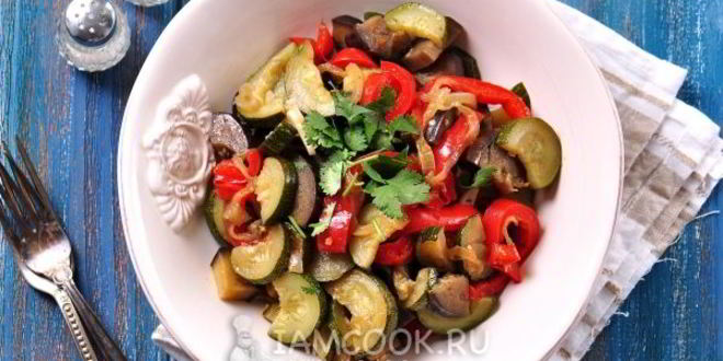 Рецепт кабачки с баклажанами тушеные