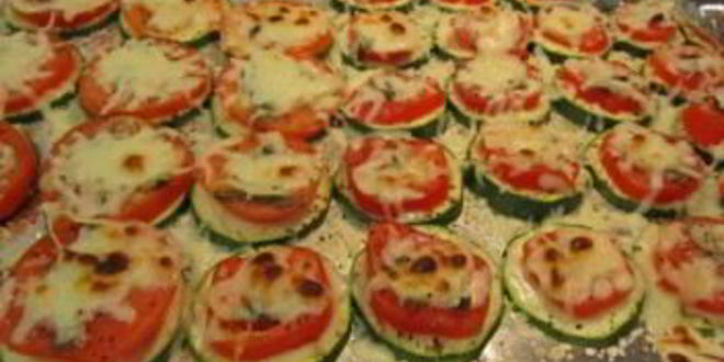 Рецепт кабачки, запеченные с чесноком и помидорами