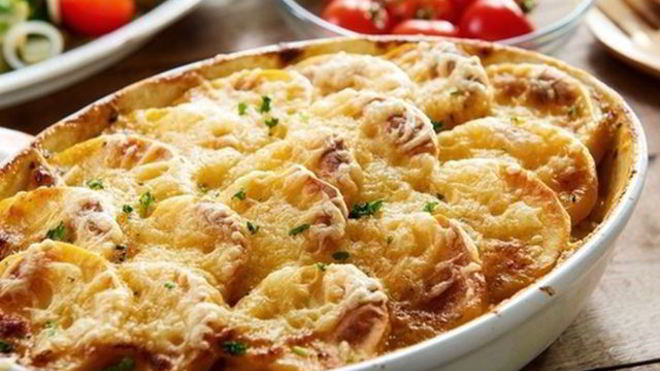 Рецепт Картофельный гратен с мясным фаршем