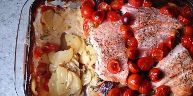 Рецепт картофельный гратен с семгой