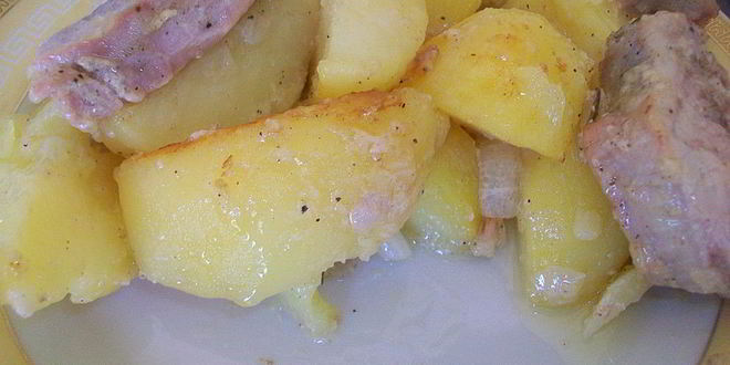 Рецепт картошки запеченной в духовке со свиного вырезкого
