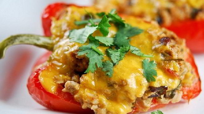Рецепт Перец, фаршированный баклажанами