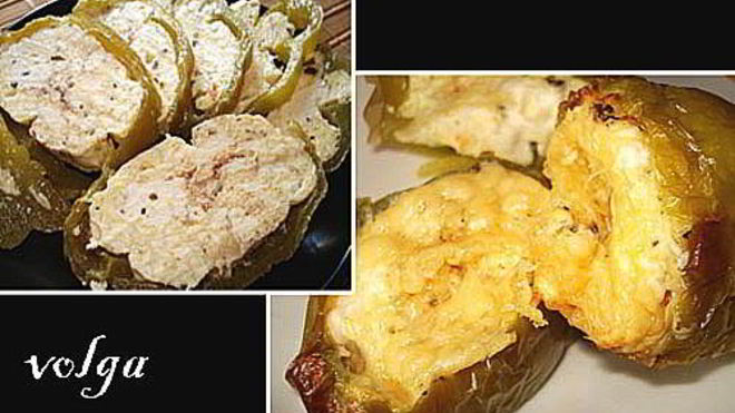 Рецепт Перец, фаршированный сыром и яйцами
