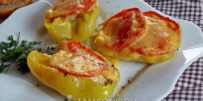 Рецепт перец с картофелем и курицей, запеченный в духовке