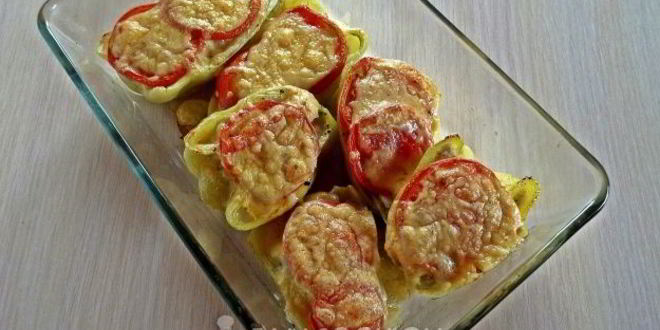 Рецепт перец с картофелем и курицей, запеченный в духовке