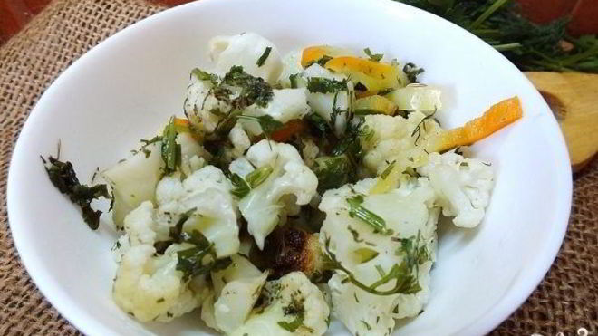 Рецепт Цветная капуста с болгарским перцем