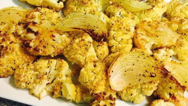 Рецепт Цветная капуста, запеченная с луком