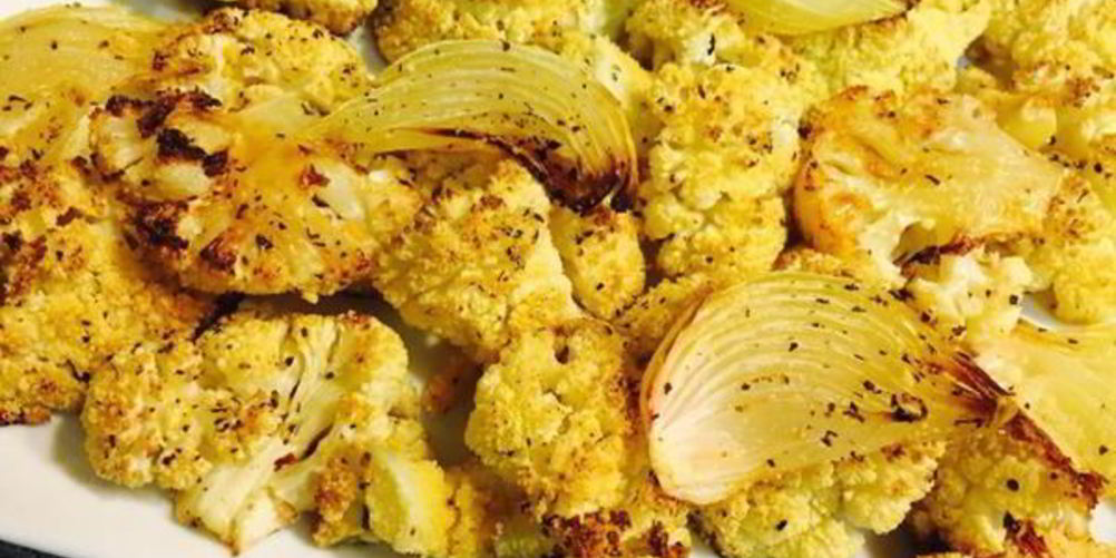 Как приготовить цветная капуста, запеченная с луком