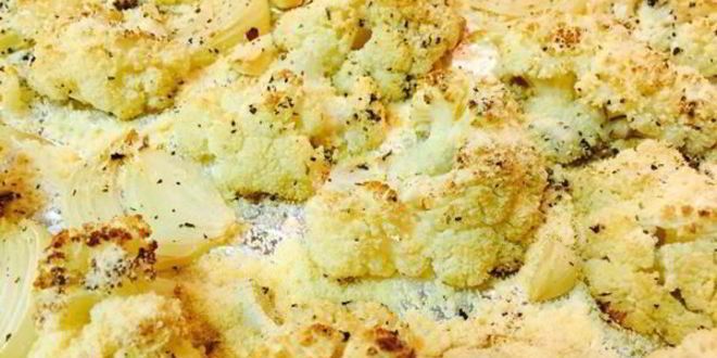 Рецепт цветная капуста, запеченная с луком