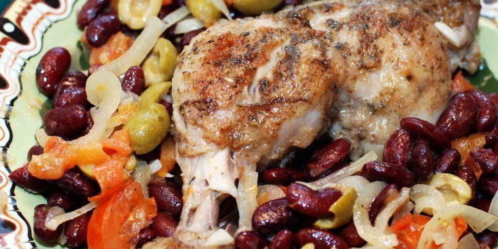 Как приготовить тушеная фасоль с курицей