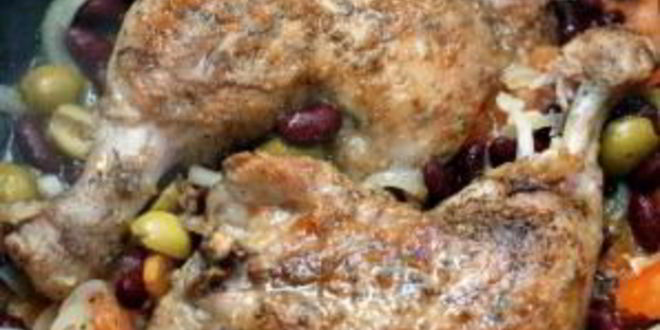 Рецепт тушеная фасоль с курицей