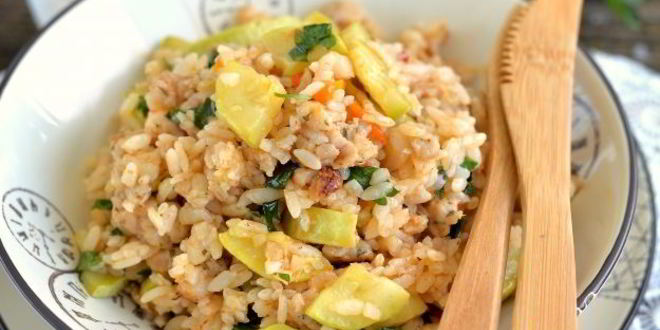 Рецепт тушеные кабачки с фаршем и рисом
