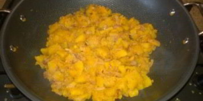 Рецепт тыква, жаренная с луком