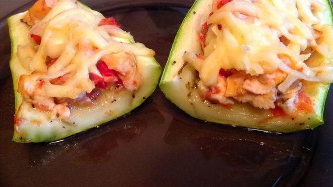 Рецепт Запеченные, фаршированные кабачки