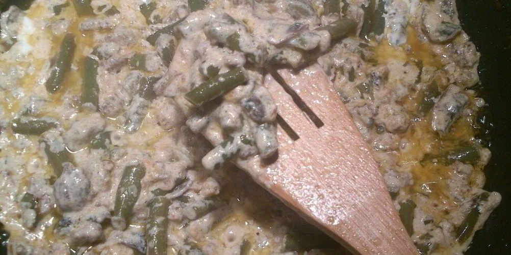 Как приготовить зеленая фасоль с грибами в сметане